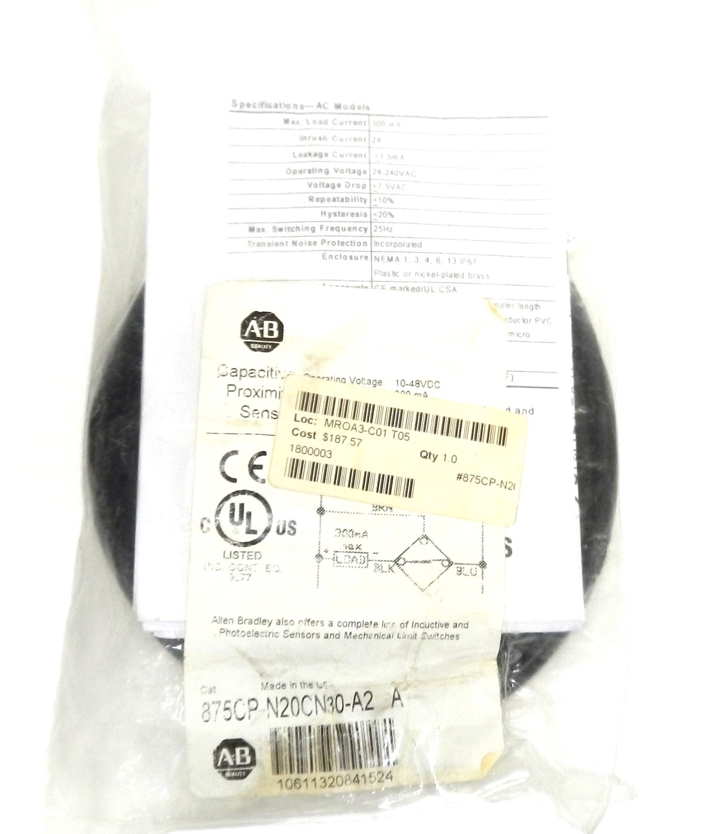 AB ALLEN-BRADLEY 875CP-N20CN30-A2 Sensors & Switches