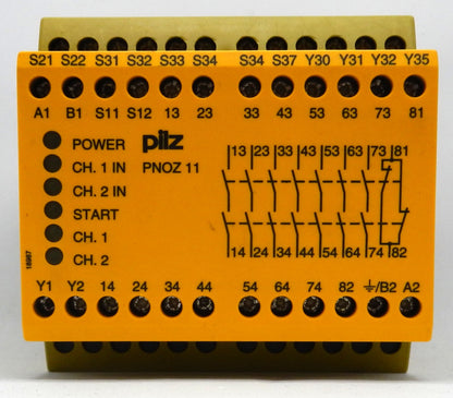 Pilz 11 110-120VAC 24VDC 7N/O 1N/C SAFETY RELAY
