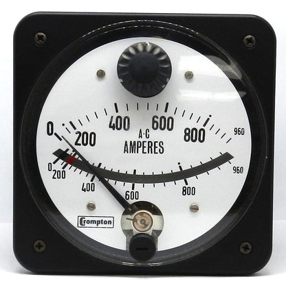 Crompton 0-960 Range Analog Ammeters Switchboard Meter 077-16FU-LSSN