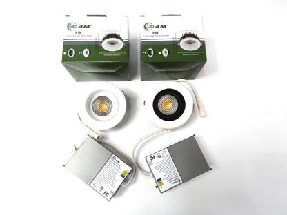 Potlight 9W 3" Recessed LED Down Light – 5CCT Adjustable, Dimmable (White/Black Reflector)