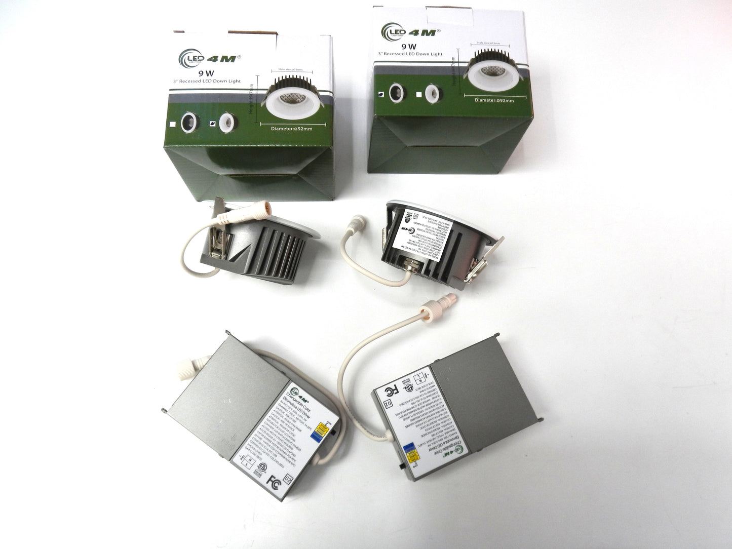 Potlight 9W 3" Recessed LED Down Light – 5CCT Adjustable, Dimmable (White/Black Reflector)