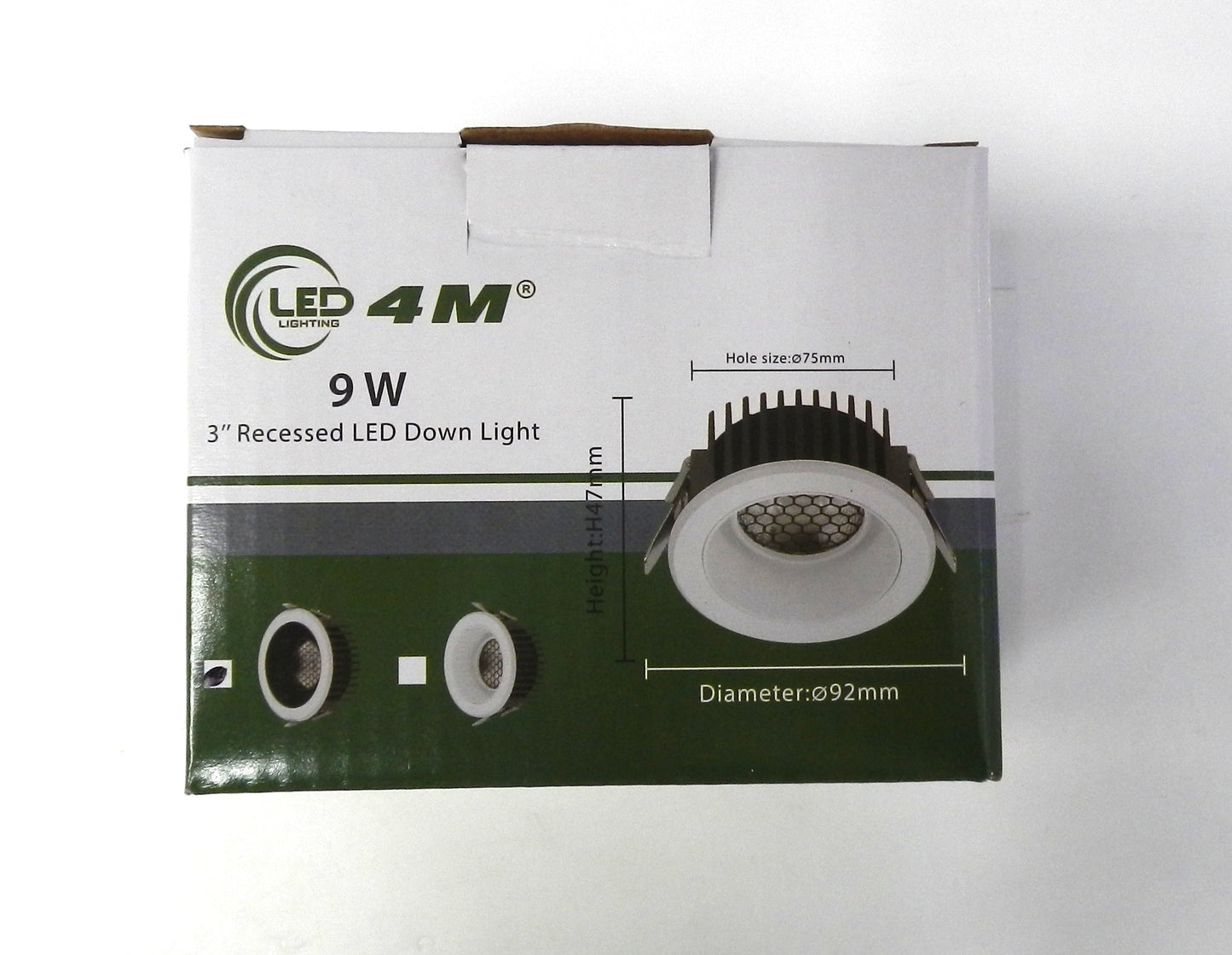 Potlight 9W 3" Recessed LED Down Light – 5CCT Adjustable, Dimmable (White/Black Reflector)