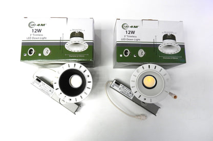 Dimmable LED Downlight 12W 3" Trimless Recessed Downlight – 840LM, CRI90