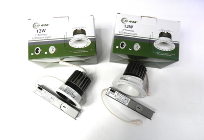 Dimmable LED Downlight 12W 3" Trimless Recessed Downlight – 840LM, CRI90