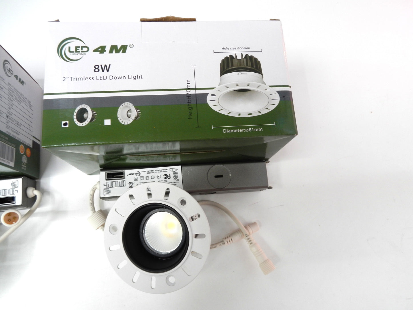 8W 2" Trimless Recessed Downlight – 560LM, Dimmable, CRI90