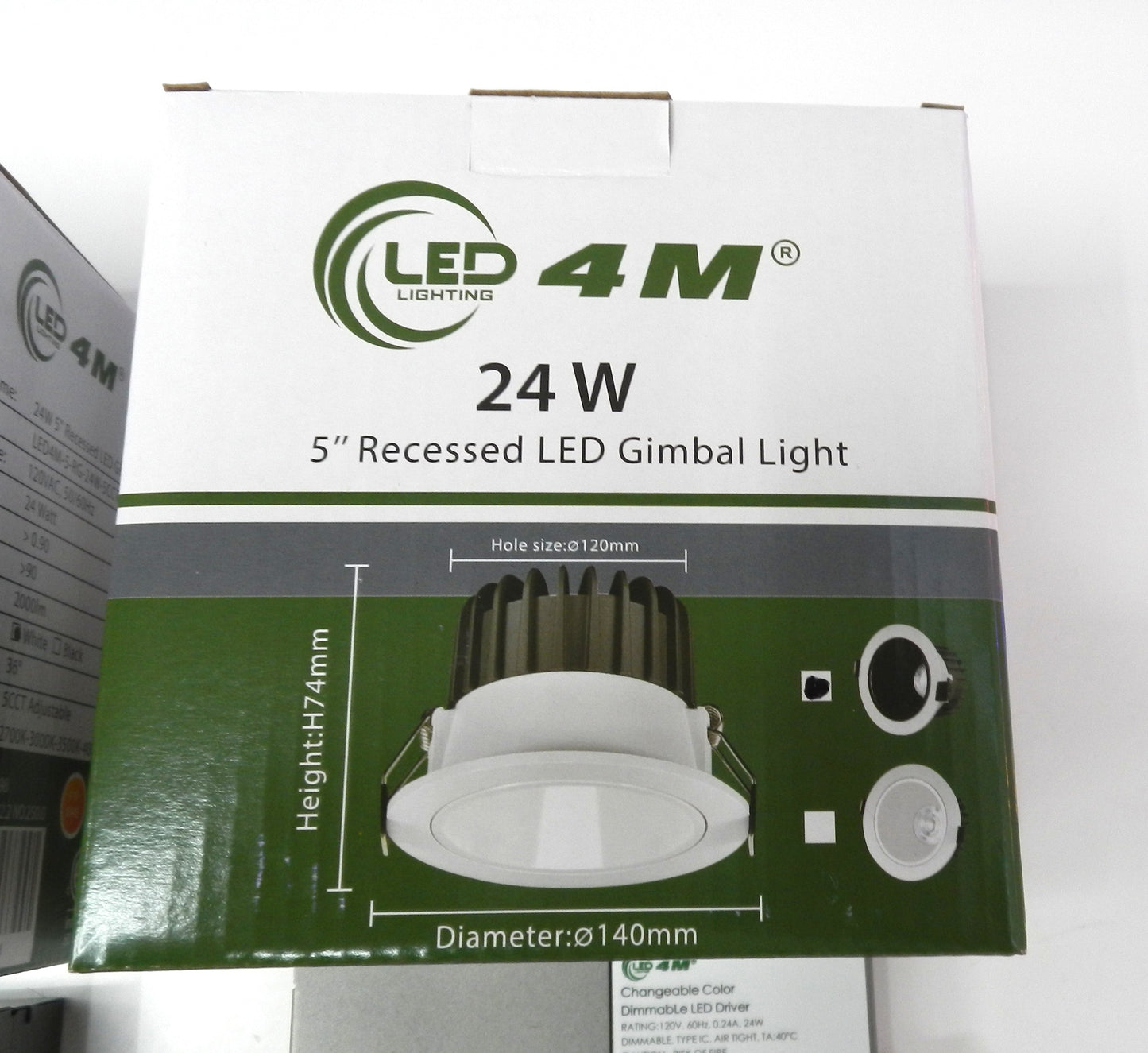 24W 5" Recessed LED Gimbal Light – 5CCT, Dimmable, High Output