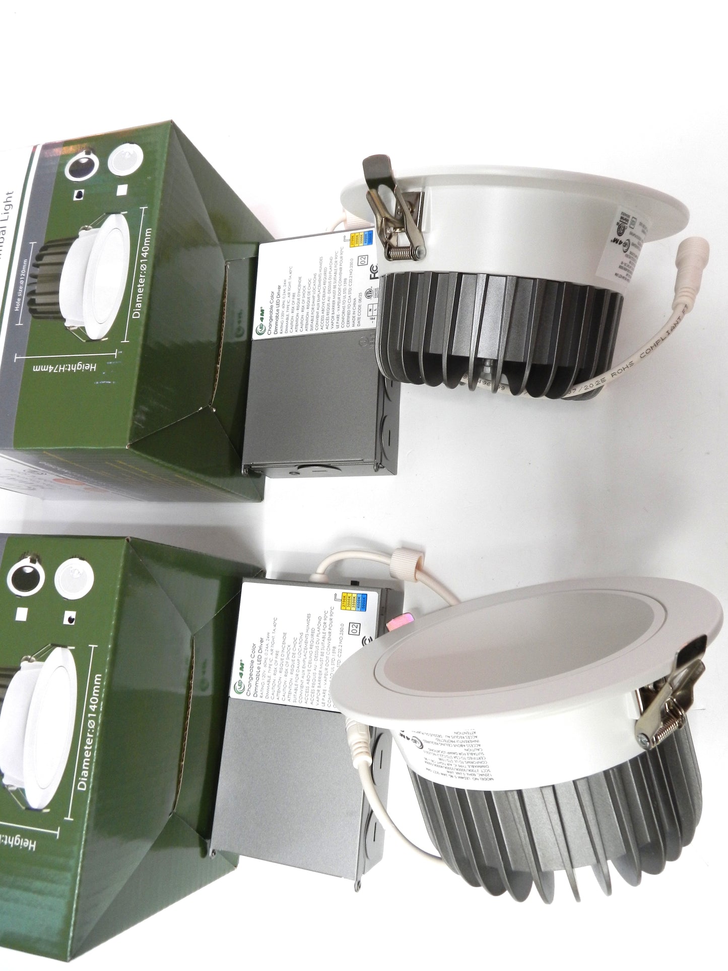 24W 5" Recessed LED Gimbal Light – 5CCT, Dimmable, High Output