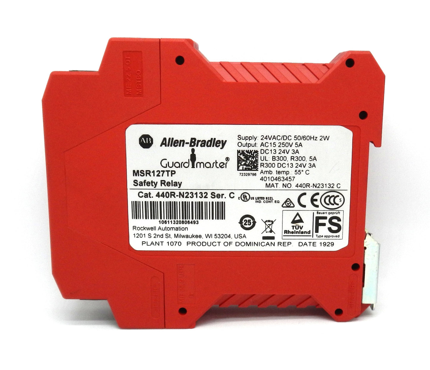 Allen-Bradley 440R-N23132 Guardmaster Safety Relay, 24V AC/DC, Dual Channel, DIN Rail