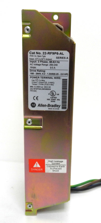 22-RF9P5AL Allen-Bradley EMC Filter 240VAC 3 Phase PowerFlex 4M/4 IP20