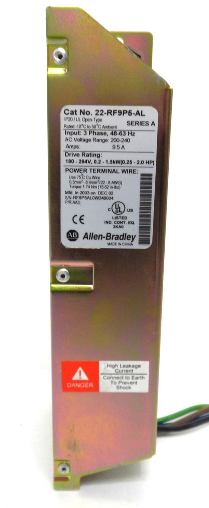 22-RF9P5AL Allen-Bradley EMC Filter 240VAC 3 Phase PowerFlex 4M/4 IP20