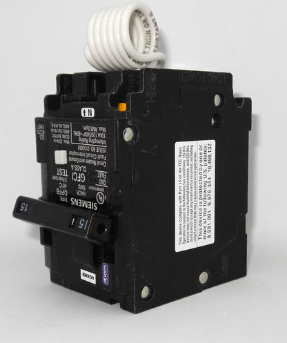 Q215GFCSA Siemens 15A 2 Pole GFCI Circuit Breaker 120/240V Type QPF2 CSA