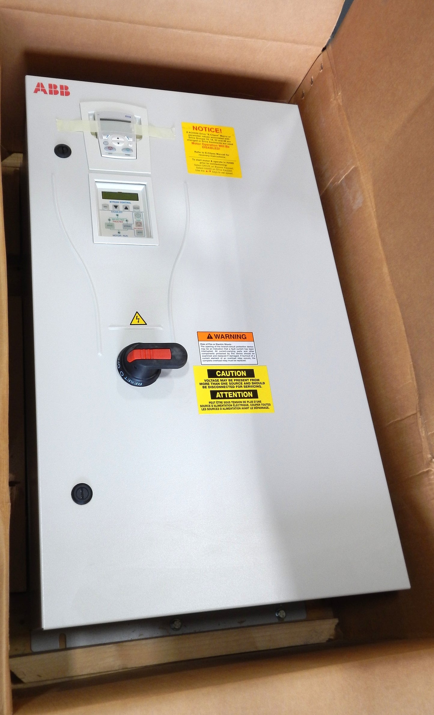 ABB ACH550-BCR-041A-6+F267 HVAC Bypass VFD Panel 40HP 600V Enclosed Variable Frequency Drive