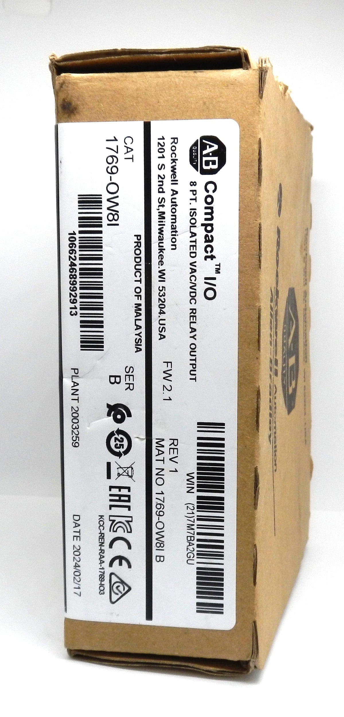 1769-OW8I Allen-Bradley Compact I/O 8-Point Isolated Relay Output Module