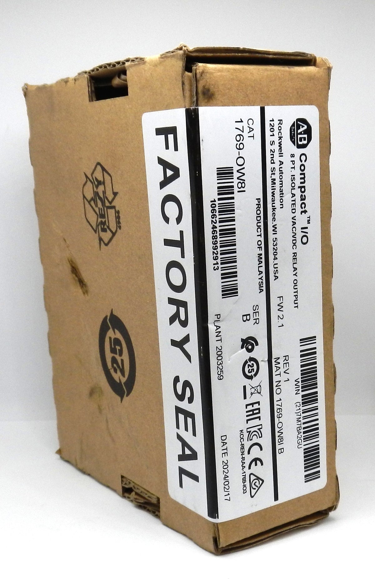 1769-OW8I Allen-Bradley Compact I/O 8-Point Isolated Relay Output Module