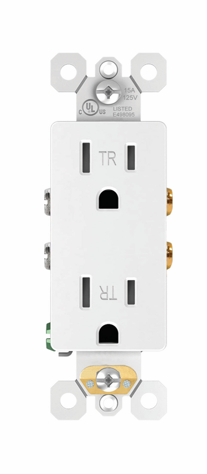 LED4M 15 Amp Decora Weather & Tamper-Resistant Duplex Outlet in White