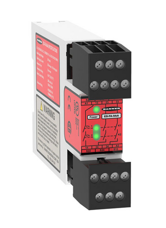 BANNER ES-FA-9AA SAFETY RELAY MODULE FOR E-STOP/R