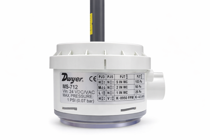 Dwyer MS-712 Differential Pressure Switch 24V AC/DC HVAC Air Flow Sensor