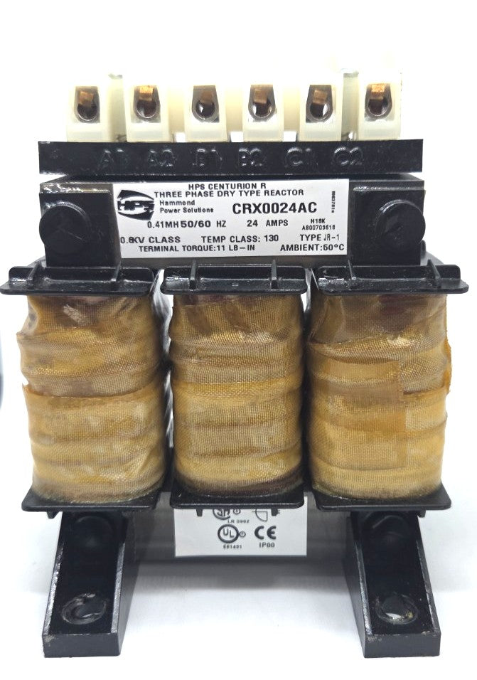 HPS CRX0024AC Three Phase Line Reactor – 24A, 0.41mH, 600V Class