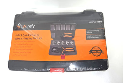 CRMP-AA4A5BCD Wirefy 8 Piece Quick Change Ratcheting Wire Crimping Tool Kit